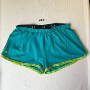 Under Armour Women Active Shorts size S/M Loose Teal Blue Elastic Waist Workout
